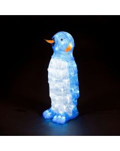 Blue Emperor Acrylic Penguin 60 Lights - 45cm