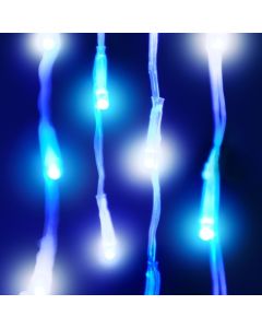 Snowing Icicle Lights 700 LED's - Blue/Ice White