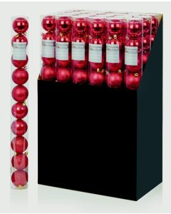 Multi Finish Baubles 10 x 60mm - Red