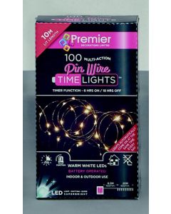 Premier Multi Action Battery Operated Microbrights - 100 LED - White/Green