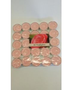 Price's Candles Tealights - Rose - Pack of 25