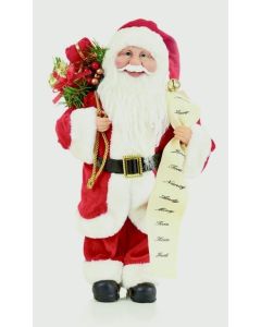 Standing Santa With List - 40cm