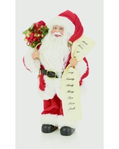 Standing Santa With List - 30cm