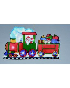 Led Santa In Train Window Silhoutte Leds - 25x13