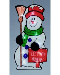 Snowman Window Silhoutte-10 Wht Leds - 25x13