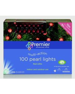 100 Multi Action Pearl Lights - Red LEDs