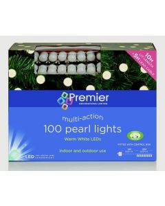100 Multi Action Pearl Lights - Warm White LEDs