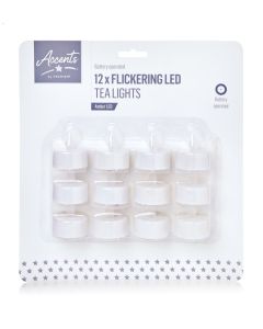 Premier Flickering Tea Light - Set Of 12