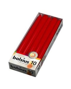 Bolsius Christmas Tapered Candles Red - Pack of 10 