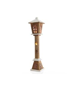 LED Wooden Lamp Post With Timer - 14x14x60cm