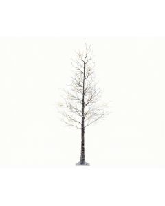 LED Tree With Snow - Brown / Warm White - 125cm - 48 Lights - Design B