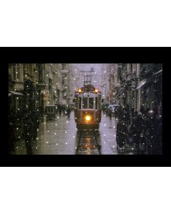 Battery Operated Santas Train Canvas - 40x30