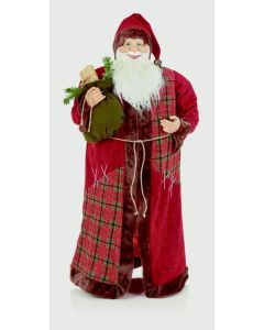 Standing Tartan Santa With Glasses - 1m
