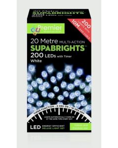 Premier Multi Action Supabrights With Timer 200 LED White/Green