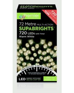 Premier Multi Action Supabrights With Timer 720 LED Warm White/Green