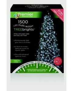 Premier Multi Action Treebrights With Timer 1500 LED White/Green