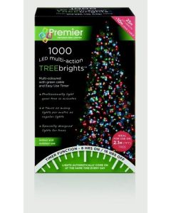 Premier Multi Action Treebrights With Timer 1000 LED Multi/Green