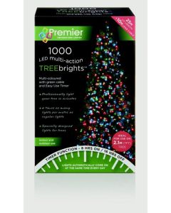 Premier Multi Action Treebrights With Timer 1000 LED Multi/Green