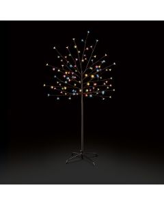 Premier Christmas Cherry Tree With Timer 96 Multi Coloured LED 1.5m