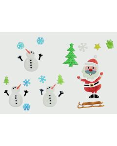 Premier Christmas Gel Sticker - 50 x15 Santa & Snowman Assorted