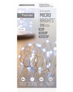 Premier Battery Operated Multi Action Pin Wire Timer & Lights - 200 White LED