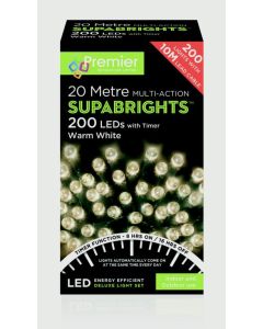 Multi-Action Supabrights With Timer Warm White - 200 LED