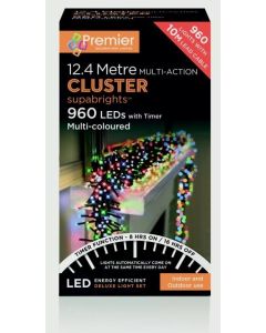 Premier Multi Action Cluster Brights With Timer 960 LED Multi/Green