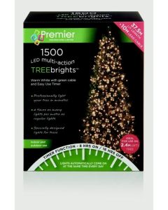 Premier Multi Action Treebrights With Timer 1500 LED Warm White/Green