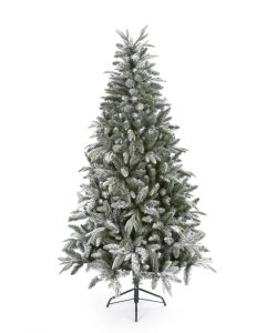 Premier Flocked Lapland Spruce Christmas Tree PE, PVC, Hinged - 8ft