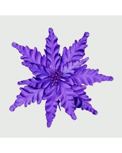Velour Clip On Poinsettia Purple - 25cm