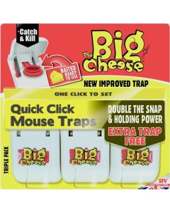 The Big Cheese - Quick Click Mouse Traps - 3 Pack