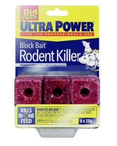 The Big Cheese Ultra Power Block Bait Rat Killer² Station Refills - 6 x 20g blocks