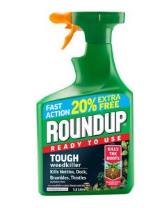 Roundup - Fast Action Ready To Use Tough Weedkiller - 1L Plus 20% Extra Free