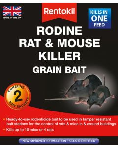 Rentokil - Rodine Rat & Mouse Killer Grain Bait - 2 Sachet