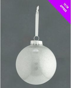 Davies Products Acrylic Glitter Christmas Tree Bauble - 10cm Silver