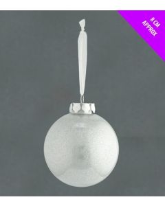 Davies Products Acrylic Glitter Christmas Tree Bauble - 8cm Silver