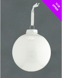 Davies Products Acrylic Glitter Christmas Tree Bauble - 10cm White