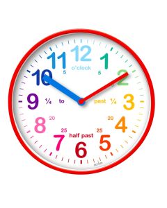 Acctim Wickford Kids Time Teach Clock - 20cm - Red
