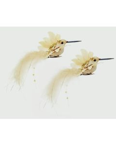 Gold Humming Birds - 13cm 2 Piece