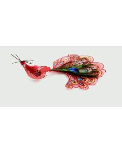 Clip On Peacock - 21cm Red
