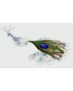 Clip On Peacock - 21cm Silver