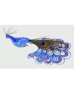 Clip On Peacock - 21cm Blue