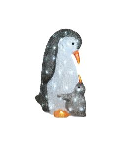 LED Acrylic Penguin With Baby