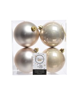 Kaemingk Christmas Baubles Shatterproof - Shiny/Matt Mix - Pearl - dia 10cm