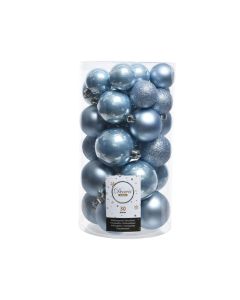 Shatterproof Bauble Mixed Tube of 30 - S/Blue