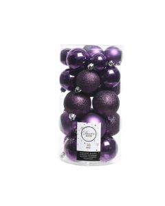 Shatterproof Baubles Mix Tube of 30 - Petunia Purple