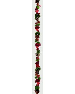 Natural Cone Garland - 1.5m Red Green