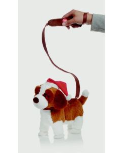 Musical Walking Dog With Santa Hat - 26cm