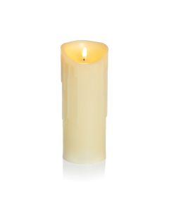 Premier Melted Flicker Candle 23x9cm - Cream