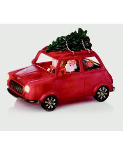 Santa Driving Mini Cooper - 23cm